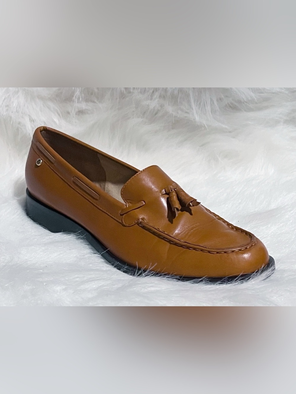 Etienne Aigner Gotham Brown Leather Tassel Loafers Size 8
